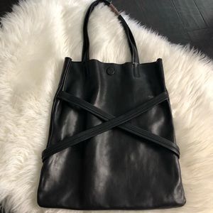 Campomaggi black leather shopper NWT